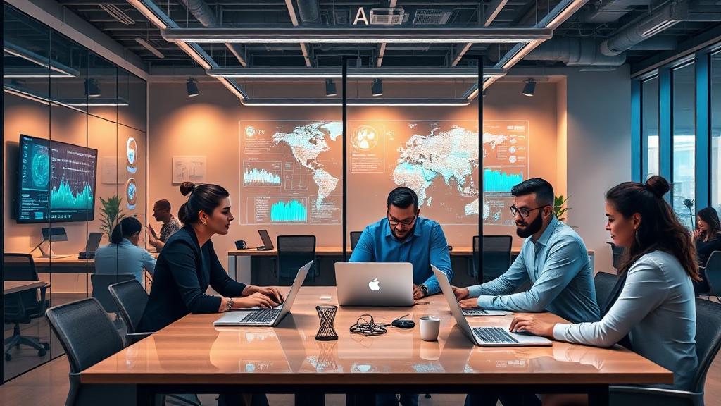Business team working with a unified AI operating system